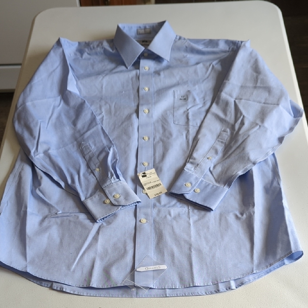 Men's STAFFORD EXECUTIVE Light Blue Dress Shirt 17 (34-35)